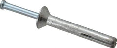 Powers Fasteners - 1/4" Diam, 1/4" Drill, 2" OAL, 7/8" Min Embedment Hammer Drive Concrete Anchor - Steel (Drive Pin)/Zamac Alloy (Body), Zinc-Plated Finish, Flat Head - Exact Tool & Supply