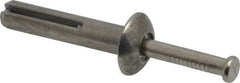 Powers Fasteners - 1/4" Diam, 1/4" Drill, 1-1/4" OAL, 7/8" Min Embedment Hammer Drive Concrete Anchor - Stainless Steel (Drive Pin)/Zamac Alloy (Body), Zinc-Plated Finish, Mushroom Head - Exact Tool & Supply