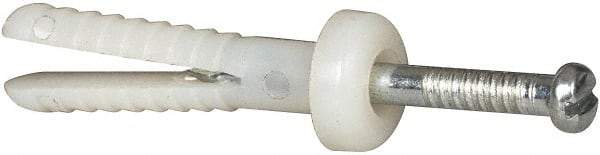 Powers Fasteners - 3/16" Diam, 3/16" Drill, 1" OAL, 1-1/8" Min Embedment Hammer Drive Concrete Anchor - Nylon (Body)/Steel (Drive Pin), Zinc-Plated Finish, Round Head - Exact Tool & Supply