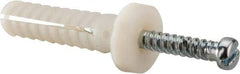 Powers Fasteners - 1/4" Diam, 1/4" Drill, 1" OAL, 1-1/8" Min Embedment Hammer Drive Concrete Anchor - Nylon (Body)/Steel (Drive Pin), Zinc-Plated Finish, Round Head - Exact Tool & Supply