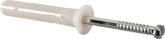 Powers Fasteners - 1/4" Diam, 1/4" Drill, 1-1/2" OAL, 1-1/8" Min Embedment Hammer Drive Concrete Anchor - Nylon (Body)/Steel (Drive Pin), Zinc-Plated Finish, Flat Head - Exact Tool & Supply