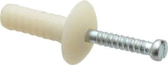Powers Fasteners - 1/4" Diam, 1/4" Drill, 3/4" OAL, 7/8" Min Embedment Hammer Drive Concrete Anchor - Nylon (Body)/Steel (Drive Pin), Zinc-Plated Finish, Mushroom Head - Exact Tool & Supply