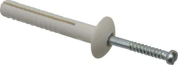 Powers Fasteners - 1/4" Diam, 1/4" Drill, 1-1/2" OAL, 1-1/4" Min Embedment Hammer Drive Concrete Anchor - Nylon (Body)/Steel (Drive Pin), Zinc-Plated Finish, Mushroom Head - Exact Tool & Supply