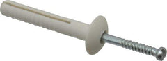 Powers Fasteners - 1/4" Diam, 1/4" Drill, 1-1/2" OAL, 1-1/4" Min Embedment Hammer Drive Concrete Anchor - Nylon (Body)/Steel (Drive Pin), Zinc-Plated Finish, Mushroom Head - Exact Tool & Supply
