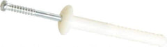 Powers Fasteners - 1/4" Diam, 1/4" Drill, 2" OAL, 1-1/2" Min Embedment Hammer Drive Concrete Anchor - Nylon (Body)/Steel (Drive Pin), Zinc-Plated Finish, Mushroom Head - Exact Tool & Supply
