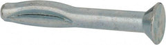 Powers Fasteners - 1/4" Diam, 1/4" Drill, 2" OAL, 3-3/8" Min Embedment Split-Drive Concrete Anchor - Steel, Zinc-Plated Finish, Flat Head - Exact Tool & Supply