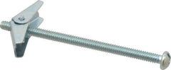 Powers Fasteners - 1/4" Screw, 1/4" Diam, 4" Long, Toggle Bolt Drywall & Hollow Wall Anchor - 5/8" Drill, Zinc Plated, Steel, Grade Zamac 7, Use in Drywall & Wallboard - Exact Tool & Supply