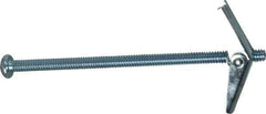 Powers Fasteners - 1/4" Screw, 1/4" Diam, 5" Long, Toggle Bolt Drywall & Hollow Wall Anchor - 5/8" Drill, Zinc Plated, Steel, Grade Zamac 7, Use in Drywall & Wallboard - Exact Tool & Supply