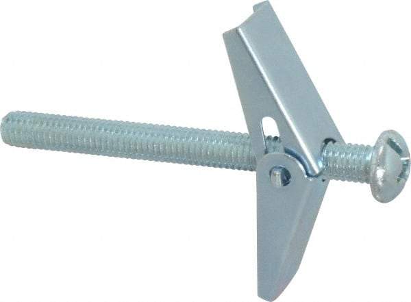 Powers Fasteners - 3/8" Screw, 3/8" Diam, 4" Long, Toggle Bolt Drywall & Hollow Wall Anchor - 7/8" Drill, Zinc Plated, Steel, Grade Zamac 7, Use in Drywall & Wallboard - Exact Tool & Supply