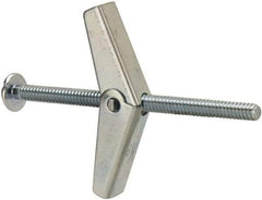 Powers Fasteners - 3/16" Screw, 3/16" Diam, 3" Long, Toggle Bolt Drywall & Hollow Wall Anchor - 1/2" Drill, Zinc Plated, Steel, Grade Zamac 7, Use in Drywall & Wallboard - Exact Tool & Supply