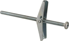 Powers Fasteners - 3/16" Screw, 3/16" Diam, 4" Long, Toggle Bolt Drywall & Hollow Wall Anchor - 1/2" Drill, Zinc Plated, Steel, Grade Zamac 7, Use in Drywall & Wallboard - Exact Tool & Supply