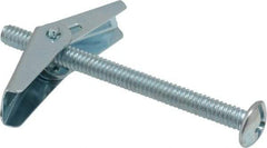 Powers Fasteners - 1/4" Screw, 1/4" Diam, 3" Long, Toggle Bolt Drywall & Hollow Wall Anchor - 5/8" Drill, Zinc Plated, Steel, Grade Zamac 7, Use in Drywall & Wallboard - Exact Tool & Supply
