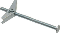 Powers Fasteners - 1/4" Screw, 1/4" Diam, 4" Long, Toggle Bolt Drywall & Hollow Wall Anchor - 5/8" Drill, Zinc Plated, Steel, Grade Zamac 7, Use in Drywall & Wallboard - Exact Tool & Supply