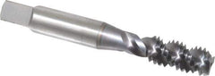 OSG - 3/8-16 UNC 3 Flute 3B Bottoming Spiral Flute Tap - High Speed Steel, TiCN Finish, 2-15/16" OAL, Right Hand Flute, Right Hand Thread, H3, Series 107 - Exact Tool & Supply