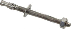 Powers Fasteners - 1/4" Diam, 1/4" Drill, 3-1/4" OAL, 1-1/4" Min Embedment Wedge Expansion Concrete Anchor - 304 Stainless Steel, Hex Nut Head, Hex Drive, 2-1/4" Thread Length - Exact Tool & Supply