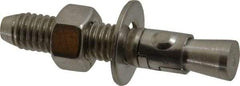 Powers Fasteners - 3/8" Diam, 3/8" Drill, 2-1/4" OAL, 1-1/4" Min Embedment Wedge Expansion Concrete Anchor - 304 Stainless Steel, Hex Nut Head, Hex Drive, 1-1/4" Thread Length - Exact Tool & Supply