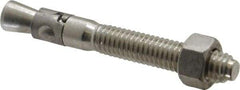 Powers Fasteners - 3/8" Diam, 3/8" Drill, 3" OAL, 1-1/4" Min Embedment Wedge Expansion Concrete Anchor - 304 Stainless Steel, Hex Nut Head, Hex Drive, 1-7/8" Thread Length - Exact Tool & Supply