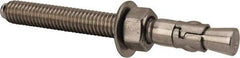 Powers Fasteners - 3/8" Diam, 3/8" Drill, 3-3/4" OAL, 1-5/8" Min Embedment Wedge Expansion Concrete Anchor - 304 Stainless Steel, Hex Nut Head, Hex Drive, 2-5/8" Thread Length - Exact Tool & Supply