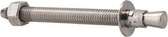 Powers Fasteners - 1/2" Diam, 1/2" Drill, 5-1/2" OAL, Wedge Expansion Concrete Anchor - 304 Stainless Steel, Hex Nut Head, Hex Drive, 4-1/8" Thread Length - Exact Tool & Supply