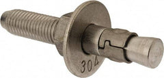 Powers Fasteners - 3/4" Diam, 3/4" Drill, 4-3/4" OAL, Wedge Expansion Concrete Anchor - 304 Stainless Steel, Hex Nut Head, Hex Drive, 2-7/8" Thread Length - Exact Tool & Supply