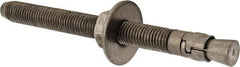 Powers Fasteners - 3/4" Diam, 3/4" Drill, 8-1/2" OAL, 1-1/8" Min Embedment Wedge Expansion Concrete Anchor - 304 Stainless Steel, Hex Nut Head, Hex Drive, 6-5/8" Thread Length - Exact Tool & Supply