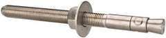 Powers Fasteners - 1" Diam, 1" Drill, 12" OAL, 2-3/4" Min Embedment Wedge Expansion Concrete Anchor - 304 Stainless Steel, Hex Nut Head, Hex Drive, 8-3/8" Thread Length - Exact Tool & Supply