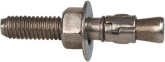 Powers Fasteners - 3/8" Diam, 3/8" Drill, 2-1/4" OAL, 3-3/8" Min Embedment Wedge Expansion Concrete Anchor - 316 Stainless Steel, Hex Nut Head, Hex Drive, 1-1/4" Thread Length - Exact Tool & Supply