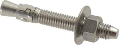 Powers Fasteners - 1/2" Diam, 1/2" Drill, 3-3/4" OAL, Wedge Expansion Concrete Anchor - 316 Stainless Steel, Hex Nut Head, Hex Drive, 2-3/8" Thread Length - Exact Tool & Supply