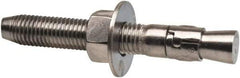 Powers Fasteners - 3/4" Diam, 3/4" Drill, 5-1/2" OAL, 1-1/4" Min Embedment Wedge Expansion Concrete Anchor - 316 Stainless Steel, Hex Nut Head, Hex Drive, 3-5/8" Thread Length - Exact Tool & Supply