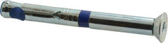 Powers Fasteners - 1/2" Diam, 1/2" Drill, 5" OAL, 1-3/4" Min Embedment Sleeve Concrete Anchor - Grade 5 Steel, Zinc-Plated Finish, Flat Head, Hex Drive - Exact Tool & Supply