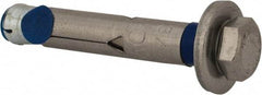 Powers Fasteners - 3/8" Diam, 3/8" Drill, 2-1/4" OAL, 1-3/4" Min Embedment Sleeve Concrete Anchor - 304 Stainless Steel, Hex Head, Hex Drive - Exact Tool & Supply
