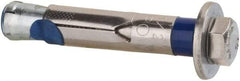 Powers Fasteners - 1/2" Diam, 1/2" Drill, 2-3/4" OAL, 2-1/2" Min Embedment Sleeve Concrete Anchor - 304 Stainless Steel, Hex Head, Hex Drive - Exact Tool & Supply