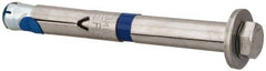 Powers Fasteners - 1/2" Diam, 1/2" Drill, 4-3/4" OAL, 2-1/2" Min Embedment Sleeve Concrete Anchor - 304 Stainless Steel, Hex Head, Hex Drive - Exact Tool & Supply