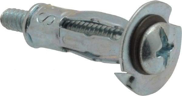 Powers Fasteners - 1/8" Screw, 5/16" Diam, 1-1/16" Long, 1/8 to 1/4" Thick, Sleeve Drywall & Hollow Wall Anchor - 5/16" Drill, Zinc Plated, Steel, Grade 5, Use in Concrete, & Masonry, Drywall, Plywood & Wallboard - Exact Tool & Supply