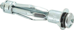 Powers Fasteners - 1/4" Screw, 7/16" Diam, 2-1/4" Long, 3/8 to 1/2" Thick, Sleeve Drywall & Hollow Wall Anchor - 7/16" Drill, Zinc Plated, Steel, Grade 5, Use in Concrete, & Masonry, Drywall, Plywood & Wallboard - Exact Tool & Supply