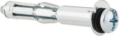 Powers Fasteners - 1/4" Screw, 7/16" Diam, 2-3/4" Long, 5/8 to 1-1/8" Thick, Sleeve Drywall & Hollow Wall Anchor - 7/16" Drill, Zinc Plated, Steel, Grade 5, Use in Concrete, & Masonry, Drywall, Plywood & Wallboard - Exact Tool & Supply