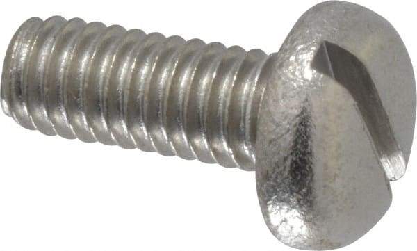 Value Collection - M4x0.70 Metric Coarse, 10mm Length Under Head Slotted Drive Machine Screw - Pan Head, Grade 18-8 Stainless Steel, Uncoated, Without Washer - Exact Tool & Supply