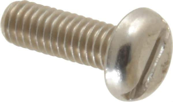 Value Collection - M4x0.70 Metric Coarse, 12mm Length Under Head Slotted Drive Machine Screw - Pan Head, Grade 18-8 Stainless Steel, Uncoated, Without Washer - Exact Tool & Supply