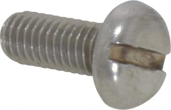 Value Collection - M5x0.80 Metric Coarse, 12mm Length Under Head Slotted Drive Machine Screw - Pan Head, Grade 18-8 Stainless Steel, Uncoated, Without Washer - Exact Tool & Supply