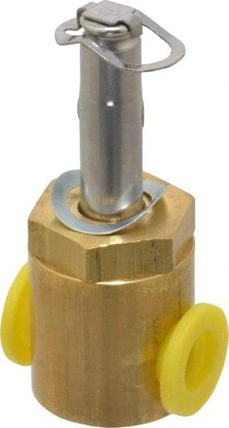 Parker - 1/4" Port, Two Way, Direct Acting, Brass Solenoid Valve - Normally Closed, 360 Max PSI, NBR Seal - Exact Tool & Supply