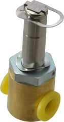 Parker - 1/4" Port, Two Way, Direct Acting, Brass Solenoid Valve - Normally Closed, 300 Max PSI, NBR Seal - Exact Tool & Supply