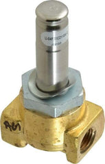 Parker - 1/4" Port, Two Way, Direct Acting, Brass Solenoid Valve - Normally Closed, 150 Max PSI, NBR Seal - Exact Tool & Supply