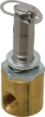 Parker - 1/4" Port, Two Way, Direct Acting, Brass Solenoid Valve - Normally Open, 300 Max PSI, NBR Seal - Exact Tool & Supply