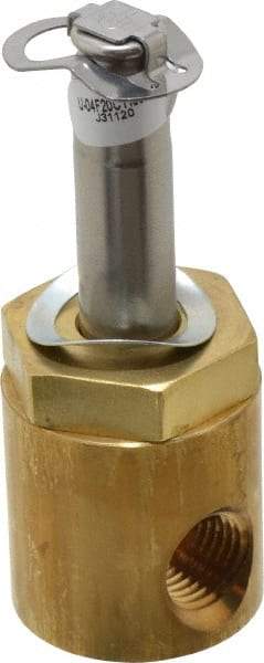 Parker - 1/4" Port, Two Way, Direct Acting, Brass Solenoid Valve - Normally Closed, 150 Max PSI, NBR Seal - Exact Tool & Supply