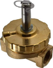 Parker - 3/4" Port, Two Way, Piloted Diaphragm, Brass Solenoid Valve - Normally Closed, 125 Max PSI, PTFE Seal - Exact Tool & Supply
