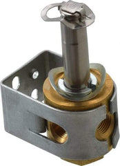 Parker - 1/8" Port, Three Way, Direct Acting, Brass Solenoid Valve - Normally Closed, 100 Max PSI, NBR Seal - Exact Tool & Supply