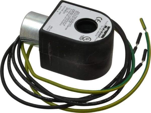 Parker - 24 Volt, 18 Coil Lead Length, Class F, Solenoid Coil - 16.0 Watt, NEMA 4X Enclosure, Use with Parker Skinner Gold Ring Series Valves - Exact Tool & Supply