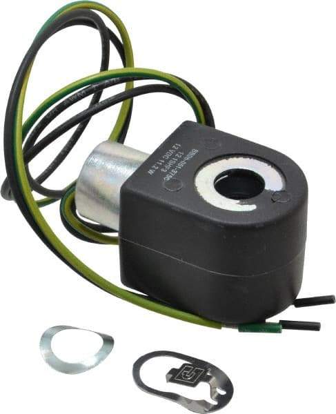 Parker - 12 Volt, 18 Coil Lead Length, Class F, Solenoid Coil - 11.5 Watt, NEMA 4X Enclosure, Use with Parker Skinner Gold Ring Series Valves - Exact Tool & Supply