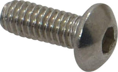 Value Collection - M4x0.70 Metric Coarse Hex Socket Drive, Button Screw - Grade 304, 18-8 & Austenitic A2 Stainless Steel, Uncoated, Fully Threaded, 10mm Length Under Head - Exact Tool & Supply