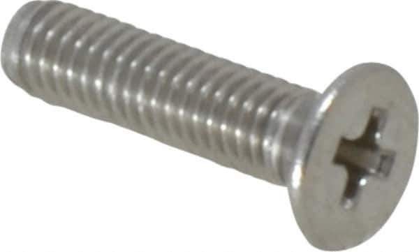 Value Collection - M3x0.50 Metric Coarse, 12mm OAL Phillips Drive Machine Screw - Flat Head, Grade 18-8 Stainless Steel, Uncoated, Without Washer - Exact Tool & Supply